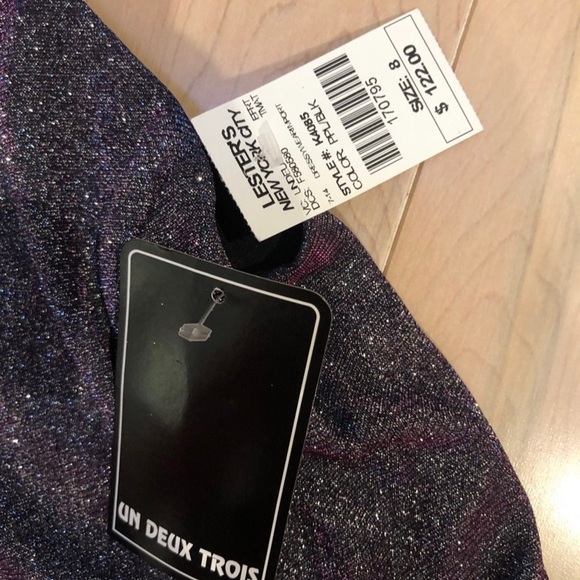 Un Deax Trois girls gorgeous fit flare shimmer black dress - Picture 3 of 7